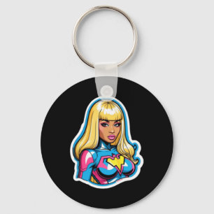 Nicki Minaj Superhero Sticker Key Ring