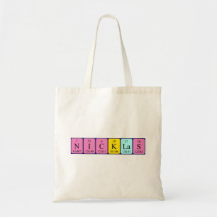 Nicklas periodic table name tote bag