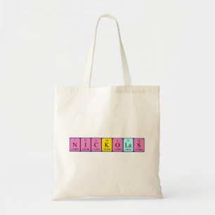 Nickolas periodic table name tote bag