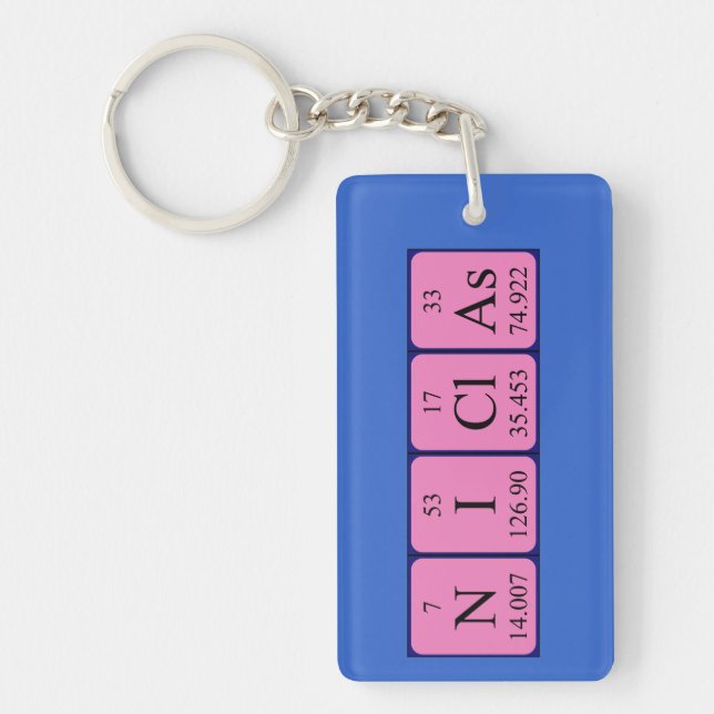 Niclas periodic table name keyring (Front)