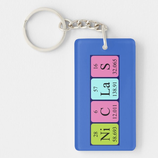Niclas periodic table name keyring (Front)