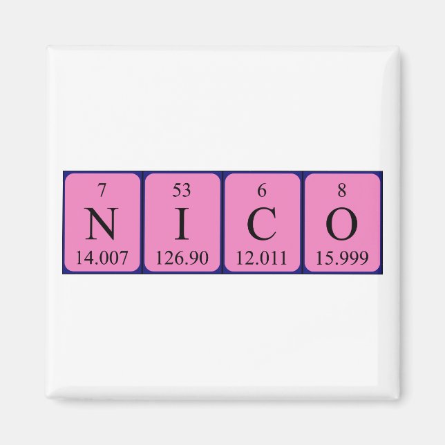 Nico periodic table name magnet (Front)