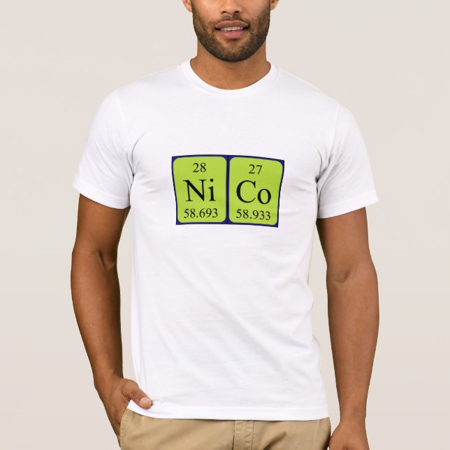Nico periodic table name shirt (Front)