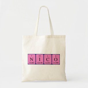 Nico periodic table name tote bag