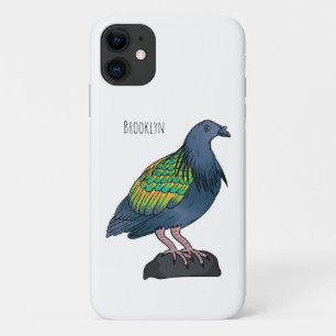 Nicobar pigeon bird cartoon illustration Case-Mate iPhone case