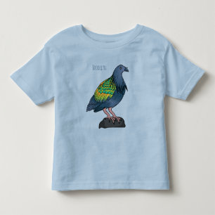 Nicobar pigeon bird cartoon illustration toddler T-Shirt
