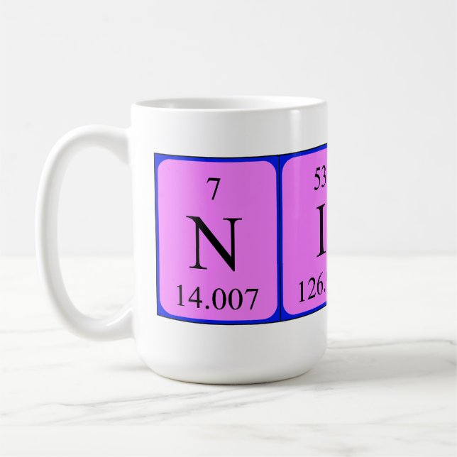 Nicola periodic table name mug (Left)