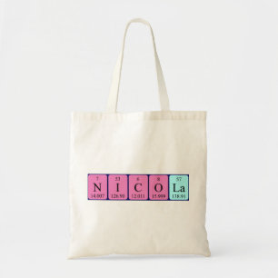 Nicola periodic table name tote bag
