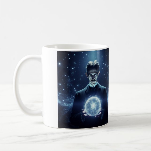 Nicola Tesla Caneca de Café Coffee Mug (Left)
