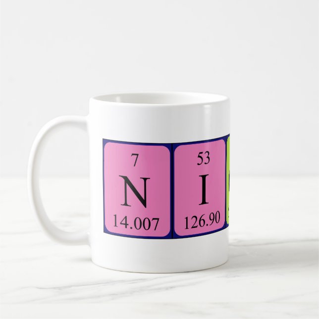 Nicolaas periodic table name mug (Left)