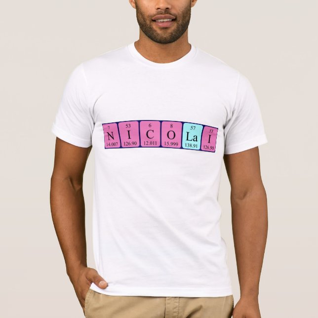 Nicolai periodic table name shirt (Front)