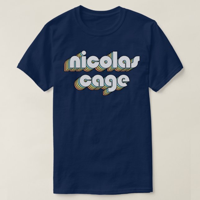 Nicolas Cage Retro Typography Faded Style T-Shirt (Design Front)