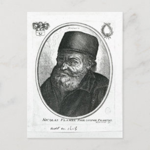 Nicolas Flamel engraved by Balthazar Moncornet Postcard