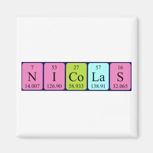 Nicolas periodic table name magnet