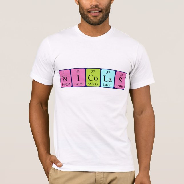 Nicolas periodic table name shirt (Front)