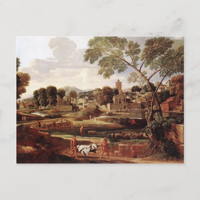 Nicolas Poussin- Landscape with Funeral of Phocion Postcard (Front)