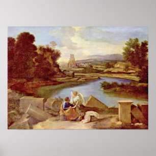 Nicolas Poussin - Landscape with St Matthew Poster