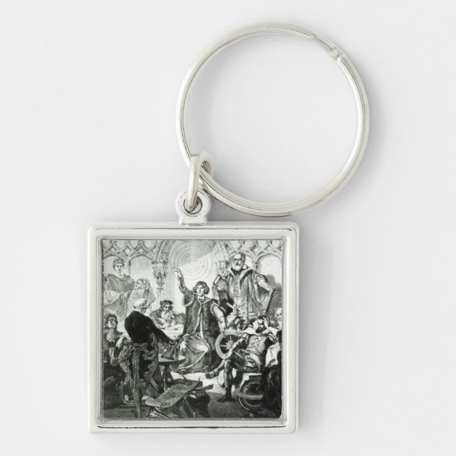 Nicolaus Copernicus  Explaining his Theory Key Ring (Front)