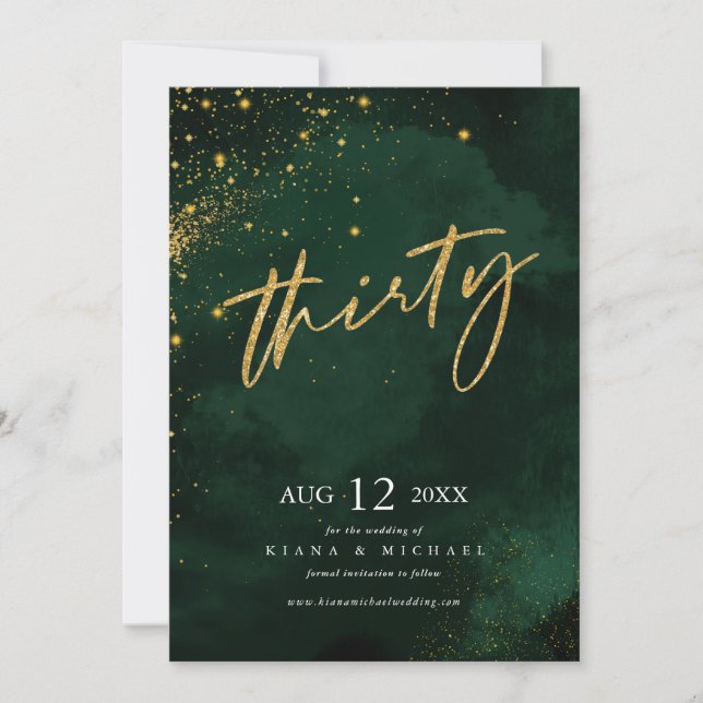 Nicole Fine Lines Gold Thirty Version2 ID867 Save The Date (Front)