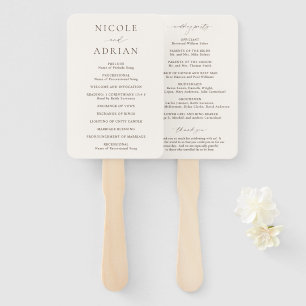 Nicole Ivory Elegant Wedding Program Hand Fan