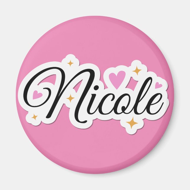 Nicole name cute design magnet (Front)