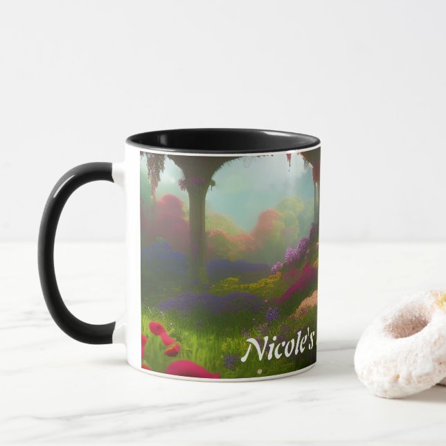Nicole's Morning Tea Personalised Customisable Mug (With Donut)