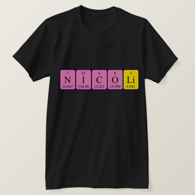 Nicoli periodic table name shirt (Design Front)