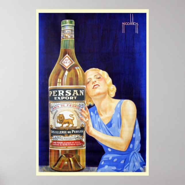 Nicolitch Persan Export Anis Liquor Poster (Front)