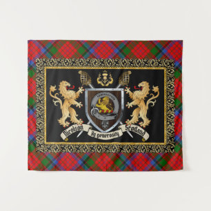 Nicolson Clan Badge & Motto w/Lions  Tapestry