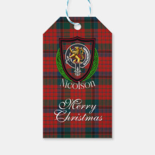 Nicolson Scottish Clan Tartan & Crest Gift Tags