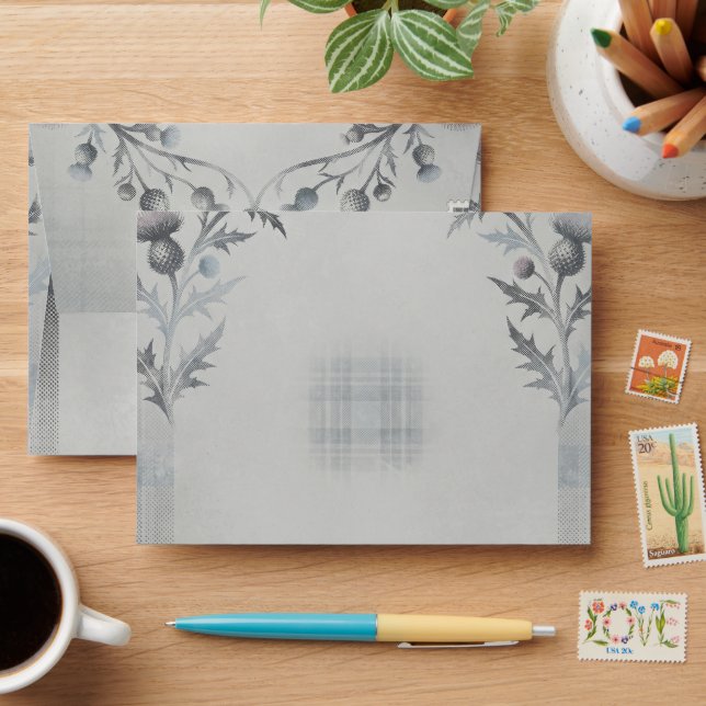 Nicolson Tartan Thistle Wedding Envelope (Desk)