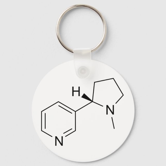 nicotine chemical formula science symbol elements key ring (Front)