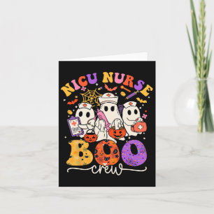 Nicu Boo Crew Costume Funny Nurse Ghost Halloween Card