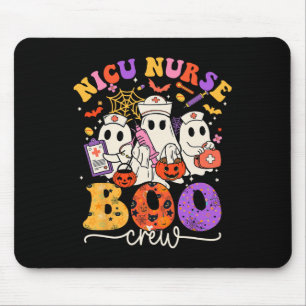 Nicu Boo Crew Costume Funny Nurse Ghost Halloween Mouse Pad