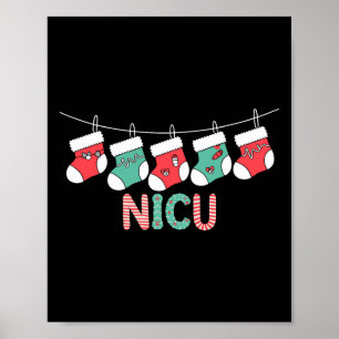 Nicu Christmas Nurse Funny Neonatal Intensive Care Poster