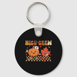 Nicu Crew Pumpkin Leaf Fall Nicu Nurse Thanksgivin Key Ring