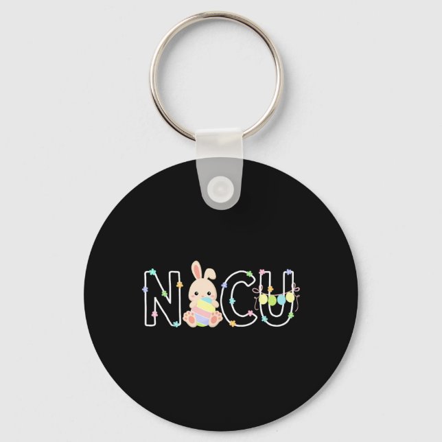 NICU Easter Bunny Neonatal Intensive Care Unit Key Ring (Front)