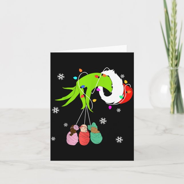 Nicu Labor Delivery Nurse Santa Christmas Xmas Paj Card (Front)