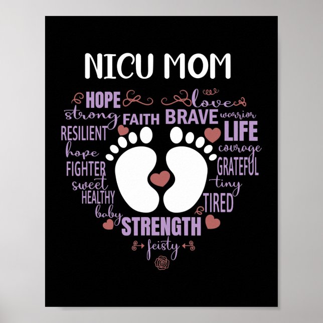 NICU Mom Awareness Month for Mommy Mama Mother's Poster (Front)