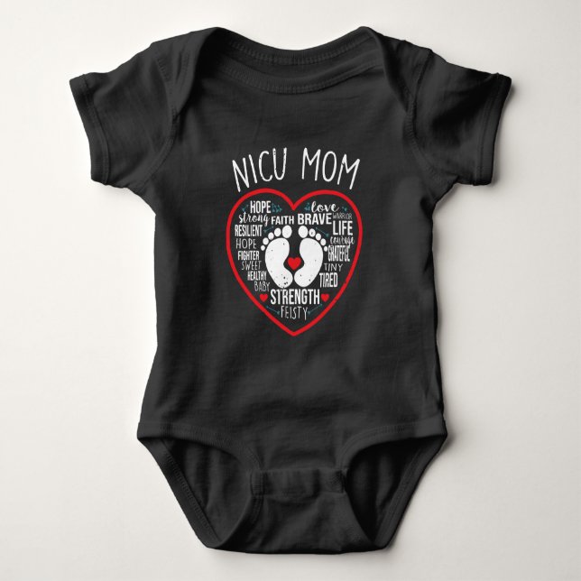NICU Mom Preemie Awareness Baby Bodysuit (Front)