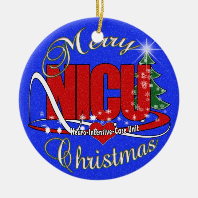 NICU Neuro-Intensive Care Unit ORNAMENT CHRISTMAS (Front)