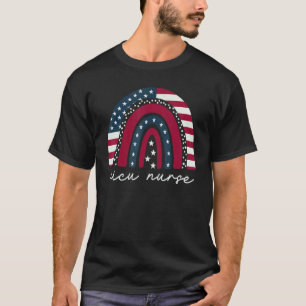 Nicu Nurse 4th Of July American Flag Rainbow T-Shirt