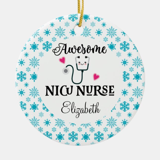 NICU Nurse Appreciation Gift Ceramic Tree Decoration (Front)