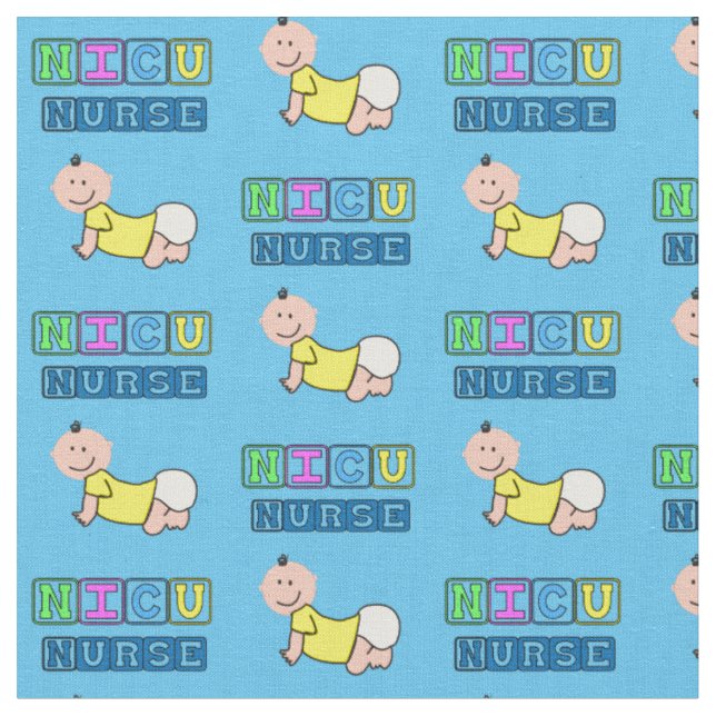 NICU Nurse Baby Blue Fabric (Close Up)