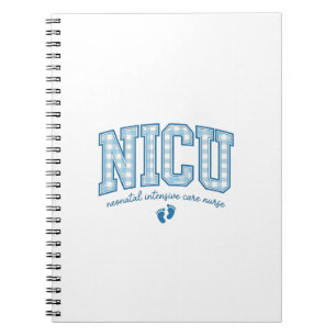 NICU Nurse Baby Feet Plaid Lettering Shirt Design_ Notebook