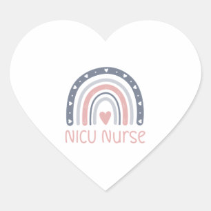 NICU Nurse Boho Rainbow NICU Nurse Gifts NICU N Heart Sticker