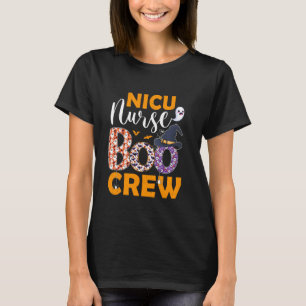 NICU Nurse Boo Crew Spooky Boo Ghost Halloween Cos T-Shirt