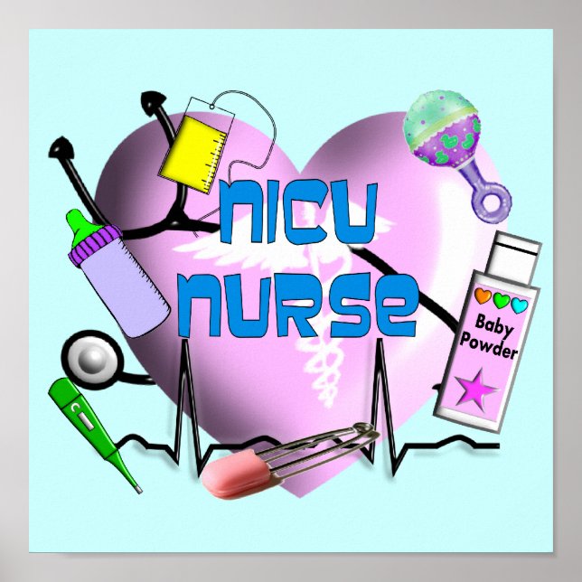 NICU Nurse Canvas ARt Print  3D Graphics Design (Front)