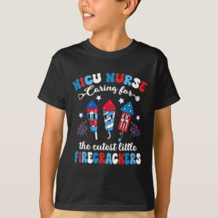 Nicu Nurse Caring For The Cutest Firecrackers 4th  T-Shirt