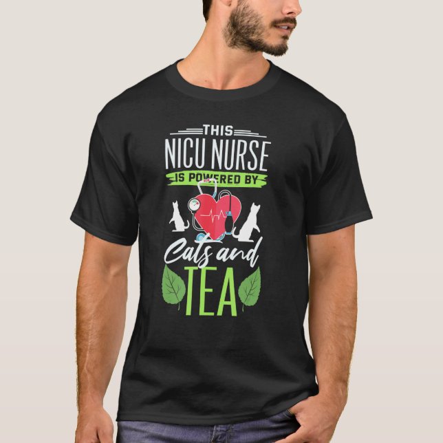 Nicu Nurse     Cat   Tea Neonatal Icu Nurse T-Shirt (Front)